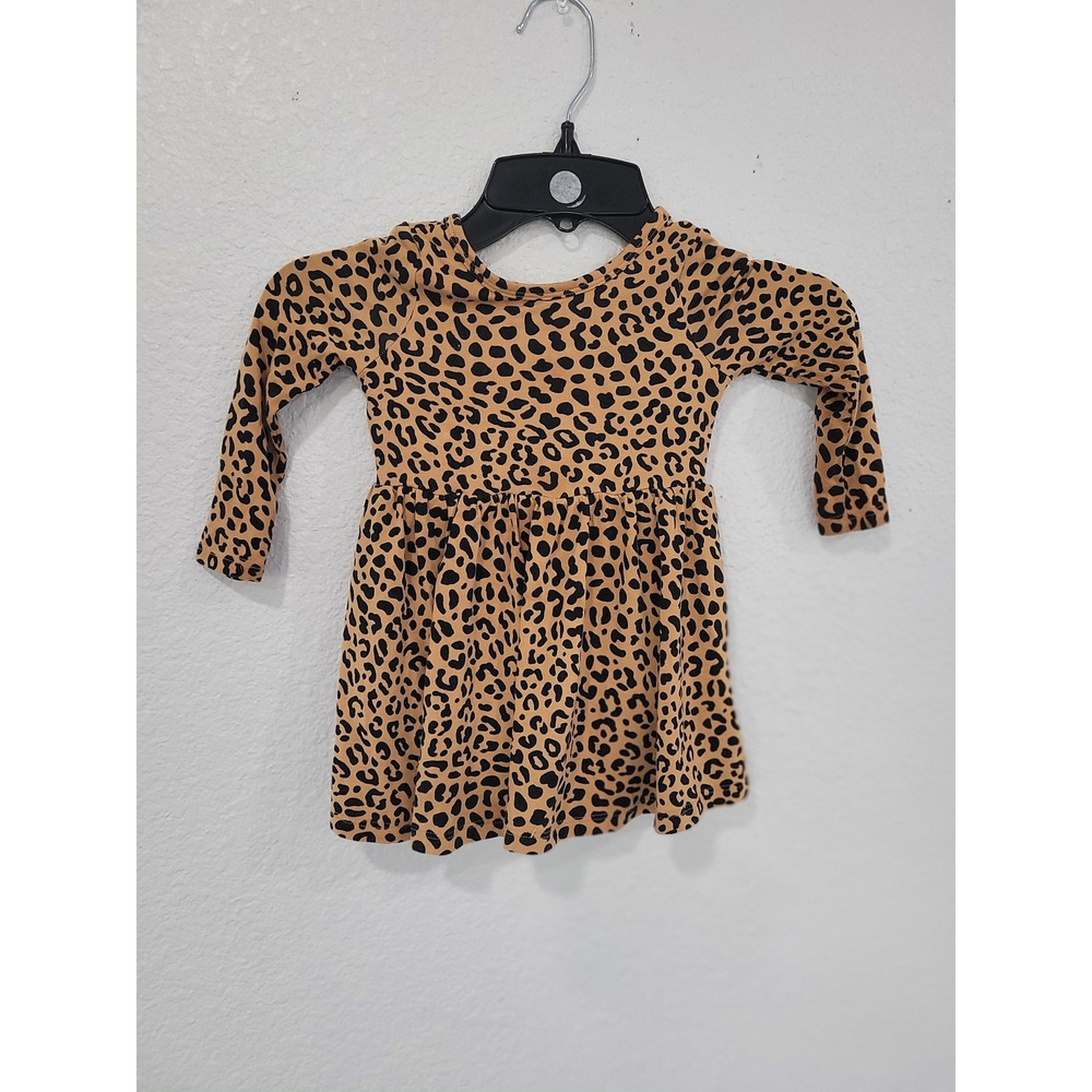 Little Sleepies Leopard Print Bamboo Bodysuit Dress 6-12 Months Tan Black #5